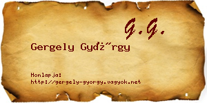 Gergely György névjegykártya